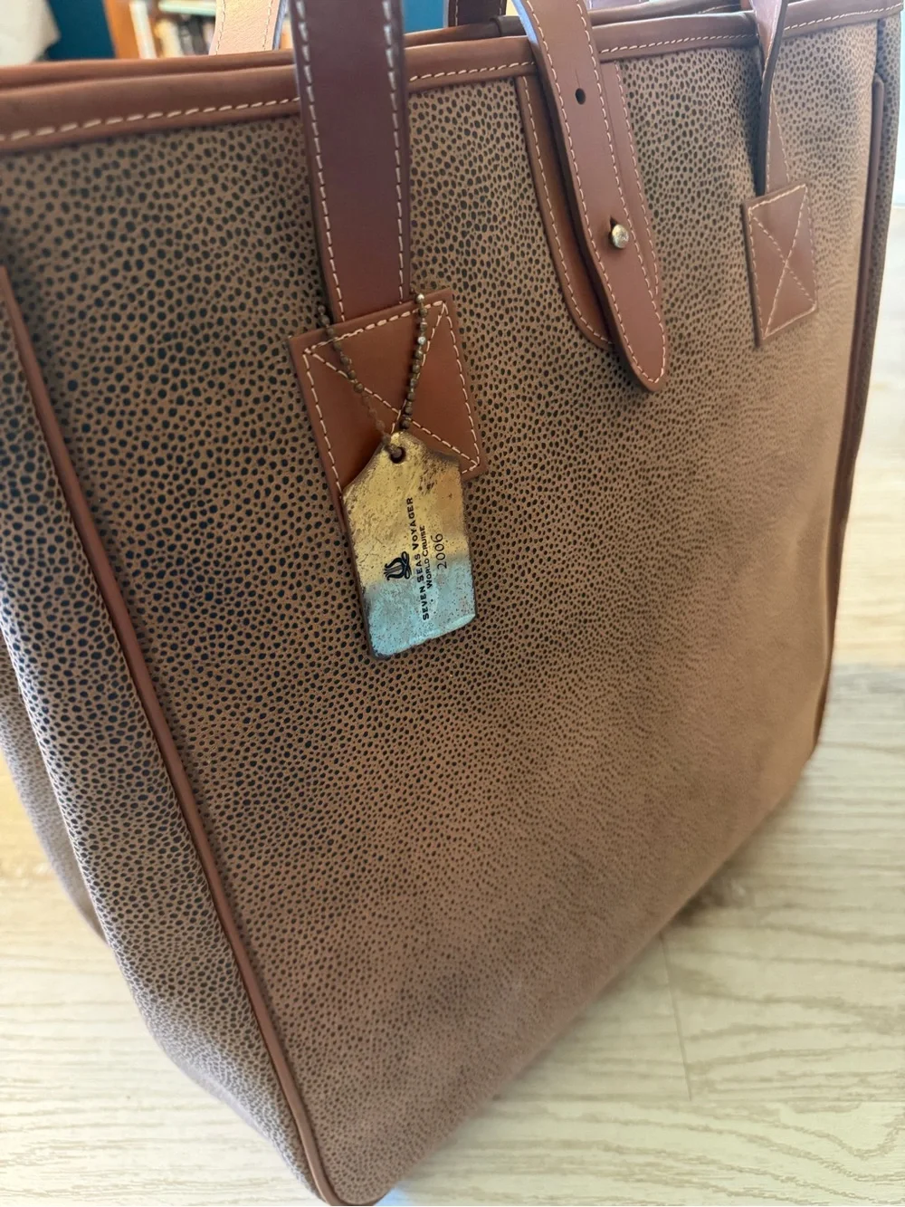 Seven Seas Voyager 2006 Brown Textured Tote Bag | Cruise Travel Souvenir
